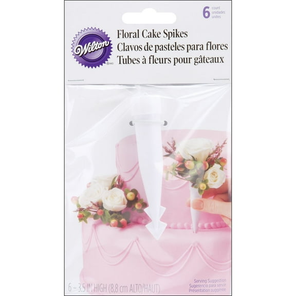 Wilton White Fresh Flower Cake Spikes - Pack of 6 (191001186) - Flower Cake Decorating Supplies, Baking Supplies