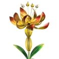 thumbnail image 1 of Flower Spinner Solar Stake - Yellow, 1 of 5