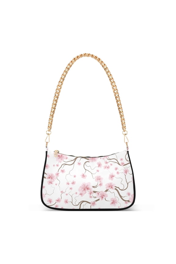 Flower Spring Womens Chain Shoulder Bag Tote Handbag Clutch Hobo Purse with Zipper for Travel Casual