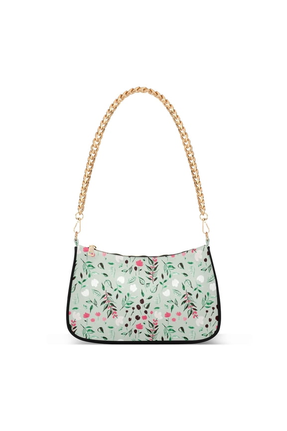 Flower Spring Womens Chain Shoulder Bag Tote Handbag Clutch Hobo Purse with Zipper for Travel Casual