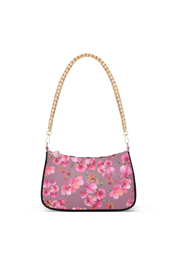 Flower Spring Womens Chain Shoulder Bag Tote Handbag Clutch Hobo Purse with Zipper for Travel Casual