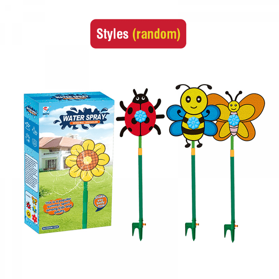 Flower Sprinkler Crazy Dancing Daisy, Rotating Water Spray Garden Lawn Sprinkler for Yard with Random Insect Design