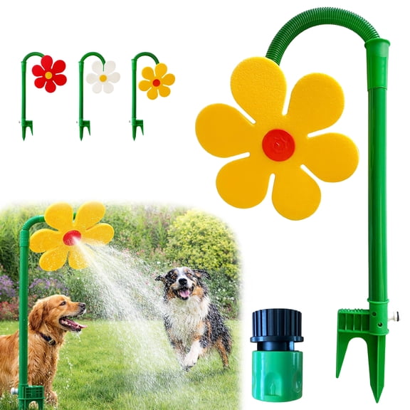 Flower Sprinkler for Dogs, 2026 New 360° Rotating Sun Flower Dancing Daisy Lawn Sprinkler