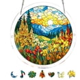 thumbnail image 1 of Flower Stained Glass Style Acrylic Suncatcher Puzzle, 83 Pieces DIY Jigsaw Window Hanging Ornament, Translucent Shatterproof Wall Hanging for Home Garden Decor, Creative Craft Gift, 1 of 7