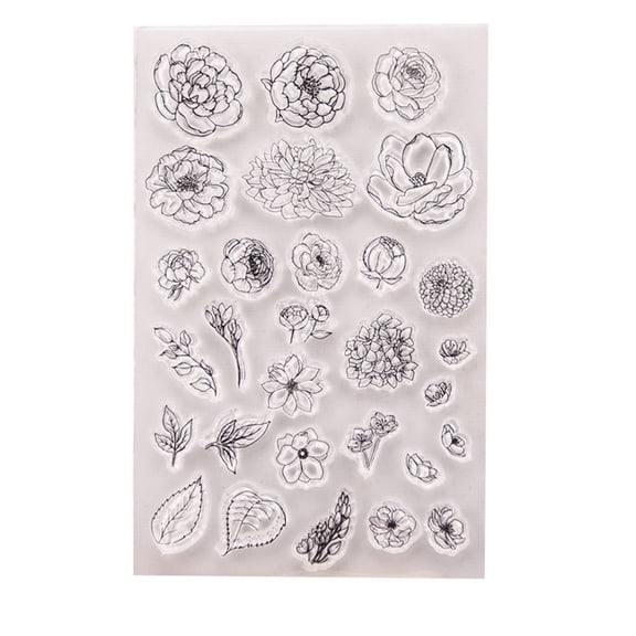 Flower Stamp Silicone Clear Seal Handmade Paper Card Greeting Card Decor