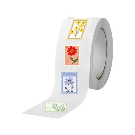 Flower Stamp Sticker Box Sticker Laptop Sticker Decal Decorative Sticker Scrapbooking Sticker for Water Bottl