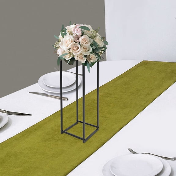 Flower Stand Wedding Decoration Table Ornament Aisle Road Lead Flower Rack, Black Square Iron DIY Column Cube Frame Party Decor