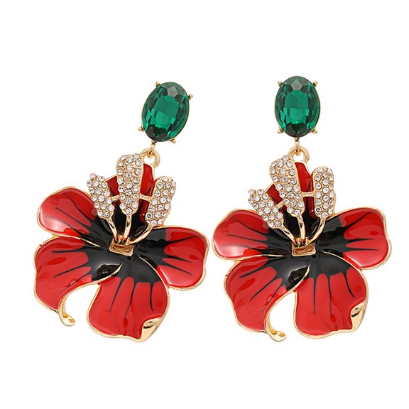 Flower Statement Earrings Modern Ear Jewelry Woman Earrings Stylish Studs Earrings Copper Texture for Various Occasion