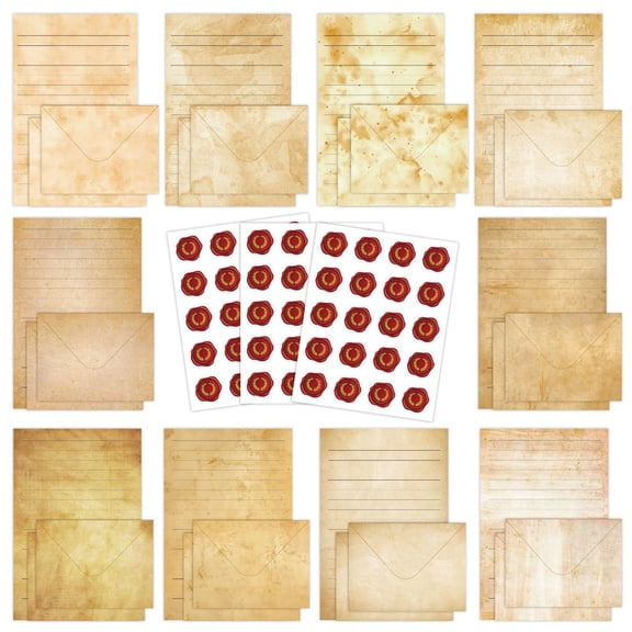 Flower Stationery Paper Set Including 50 Lined Sheets 50 Matching Envelopes 60 Seal Label Letter Paper Size 8.25x5.5in