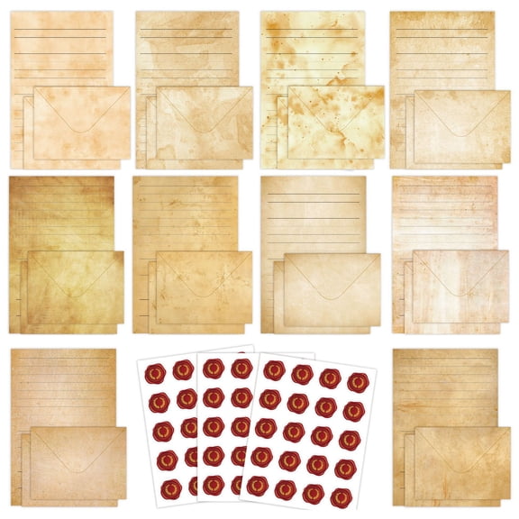 Flower Stationery Paper Set Including 50 Lined Sheets 50 Matching Envelopes 60 Seal Label Letter Paper Size 8.25x5.5in