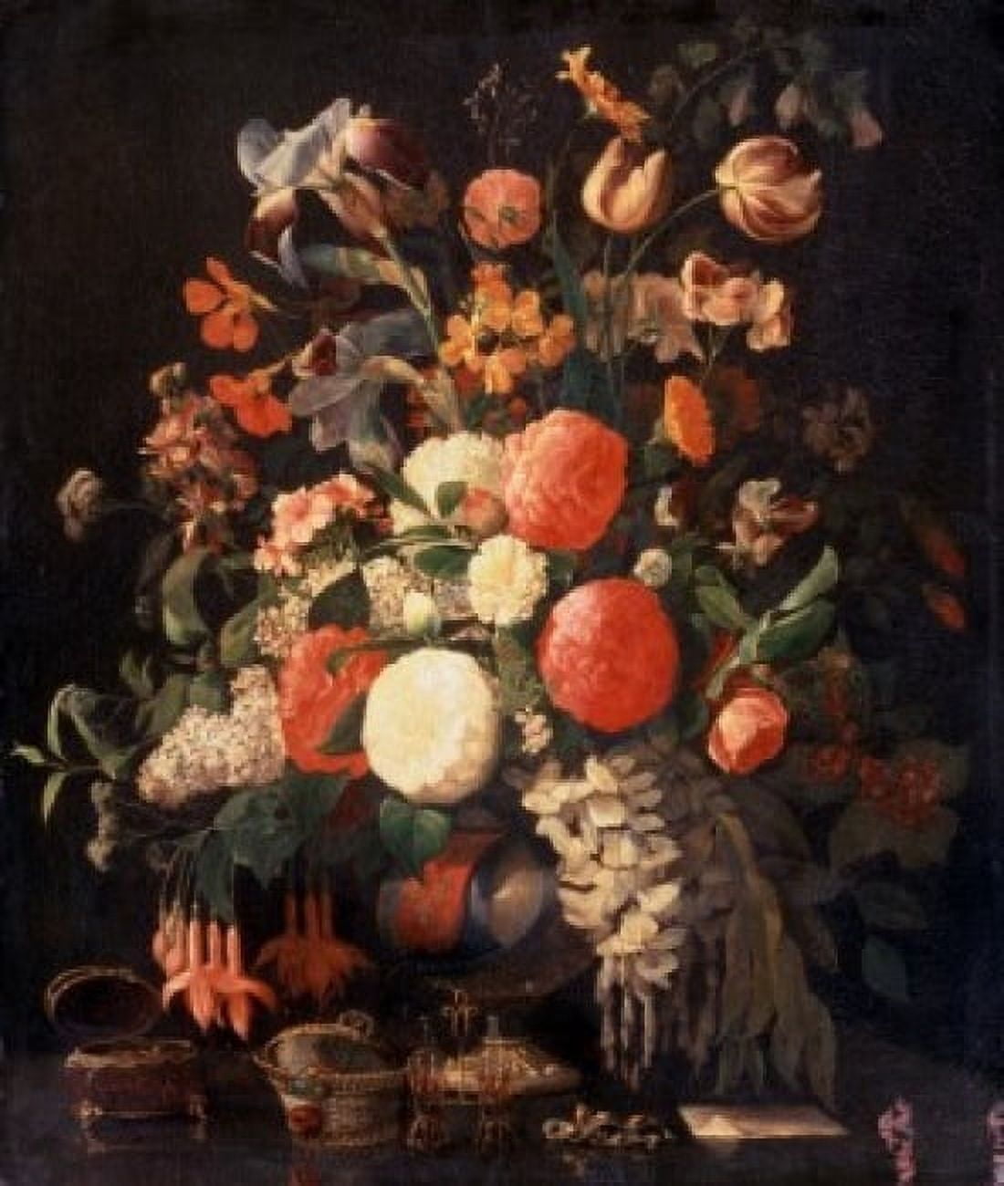 Flower Still Life 17th C Artist Unknown Pushkin Museum of Fine Arts Moscow Russia Canvas Art - (24 x 36)