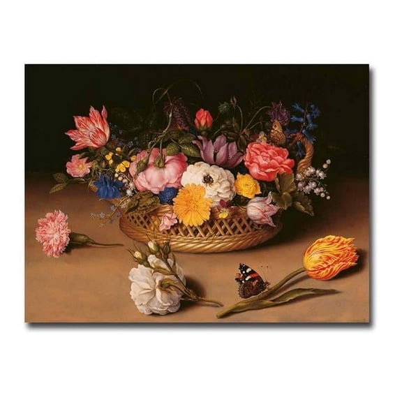 Flower Still Life by Ambrosius Bosschaert The Elder Premium Gallery-Wrapped Canvas Giclee - 12 x 16 x 1.5 in.