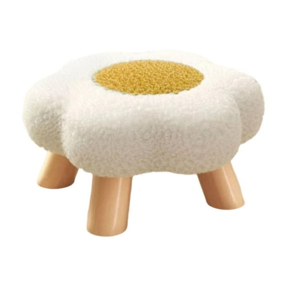 Flower Stool Small Round Cloud Agaric Stool Durable Wooden Footstool for Living Room Bedroom Decoration Comfortable Chair Multi-Functional Seating