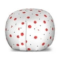 thumbnail image 1 of Flower Storage Toy Bag Chair, Dots and Flowers Pattern Calico Bloom Simple Illustration, Stuffed Animal Organizer Washable Bag, Large Size, Dark Coral White, by Ambesonne, 1 of 3