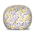 thumbnail image 1 of Flower Storage Toy Bag Chair, Pattern with Flowers and Leaves ling Foliage Spring Rural Print, Stuffed Animal Organizer Washable Bag, Large Size, Yellow Purple White, by Ambesonne, 1 of 3