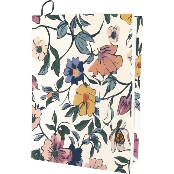 Flower Stretchable Book Cover Washable Reusable Large Nylon Book Protector Plant Elastic Notebook Wraps Suitable for Hardcover Books Classroom Students 1pc