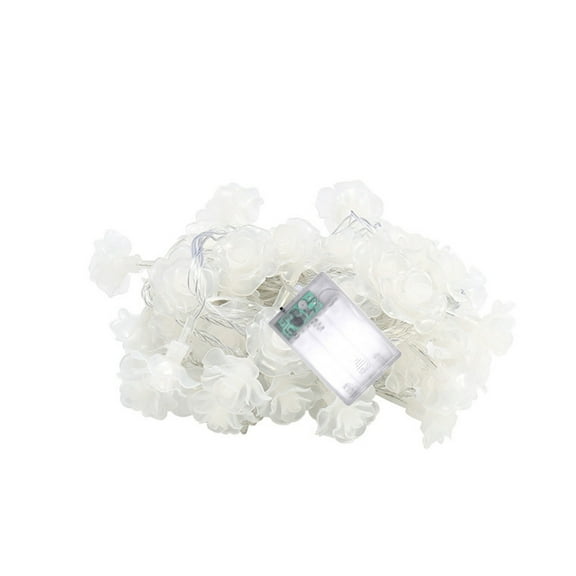 Flower String Lights | 5ft 10 LED Battery Powered Sakura Blossom Decorative Strip | Indoor Outdoor Warm White | Flexible Copper Wire | Party Patio Garden Home Décor