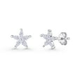 thumbnail image 1 of Flower Stud Earrings CZ 925 Sterling Silver 7mm, 1 of 6