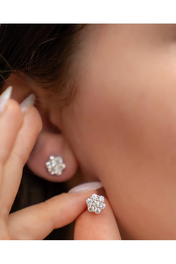 Flower Stud Earrings Moissanite VVS1 Moissanite Earrings Alternative Diamond Flower Stud Gift For Her Flower Earrings Daisy Earrings