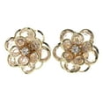 thumbnail image 1 of Flower Stud-Earrings With Crystal Accents Gold-Tone & Clear Colored #LQE3276, 1 of 2