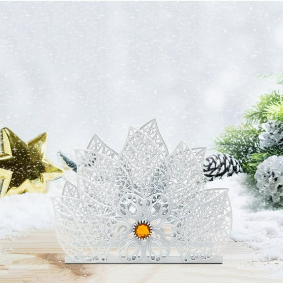 Flower Style Napkin Holder & Tissue Dispenser | Freestanding Tabletop Organizer for Kitchen, Dining Room, Restaurant, Picnic & Wedding | Bronze Finish, house Decor, Holds Cocktail & Dinner Napkins