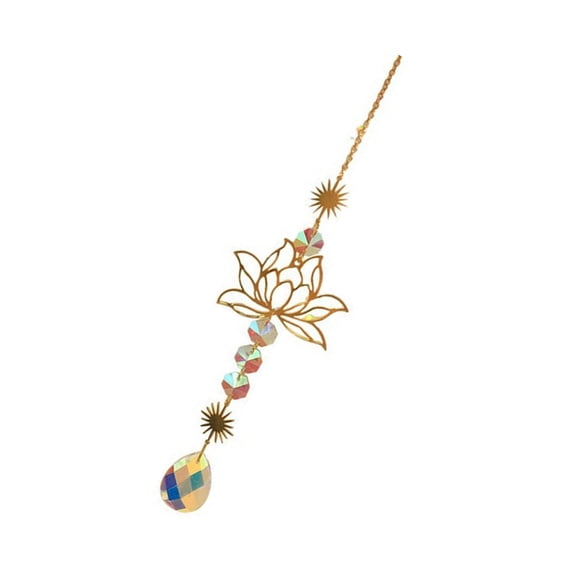 Flower Suncatchers with Crystal for Window Prism Garden Decorations Flower Ornaments Sunlight Reflection