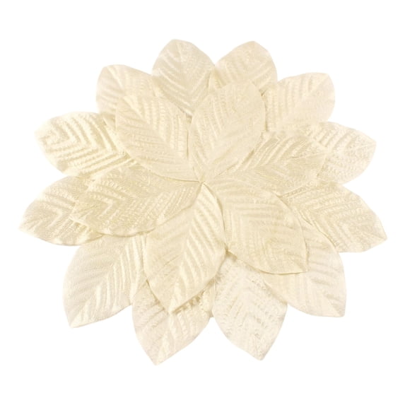 Flower Table Mat Dining Decorative Golden Color Placemat, Anti-Scalding PVC Patchwork Table Mat for Kitchen, Dining Room, and Restaurant, Heat Resistant and Easy to Clean