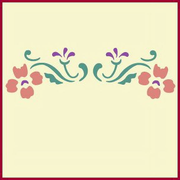 Flower Table Runner Stencil - DIY Custom Wedding Romance Romantic Cupid Love Lovebird Decorations Template Reusable Laser Cut Mylar Template for Painting Home Decor Crafts - The Artful Stencil