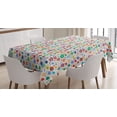 thumbnail image 1 of Flower Tablecloth, Hippie Style Floral Pattern with Multiple Petals Irregularly Placed on Background, Rectangular Table Cover for Dining Room Kitchen, 60 X 90 Inches, Multicolor, by Ambesonne, 1 of 3