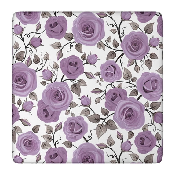 Flower Tablecloth Vintage Botanical Print Waterproof Elastic Square Cover with Backing, Ideal for Rustic Farmhouse Decor