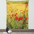 thumbnail image 1 of Flower Tapestry, A Colorful Field with Poppies Yellow Flowers Lavendar Farmland Hills Scenery, Wall Hanging for Bedroom Living Room Dorm Decor, 60W X 80L Inches, Yellow Red Green, by Ambesonne, 1 of 5