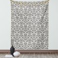 thumbnail image 1 of Flower Tapestry, Floral Paisley with Eastern Effects Curved Leaves and Swirls Oriental Art, Wall Hanging for Bedroom Living Room Dorm Decor, 60W X 80L Inches, Charcoal Grey White, by Ambesonne, 1 of 2