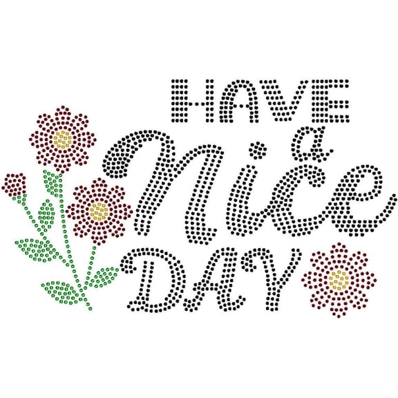 Flower Text Rhinestonet Iron on Transfer 11.7x8.3 Inch Heat Transfer Decal Bling Crystal Decals Clear Rhinestone Template Clothing Repair Applique for T-Shirt Clothing Pants Bags DIY