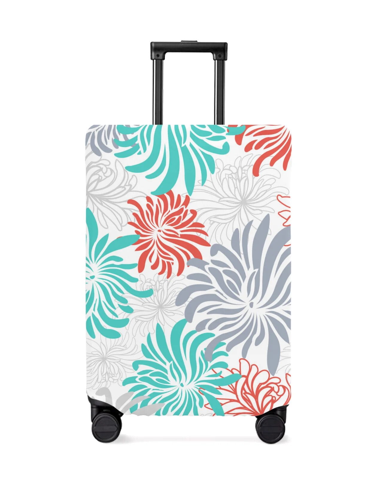 Flower Texture Abstract Retro Travel Luggage Cover Elastic Baggage ...