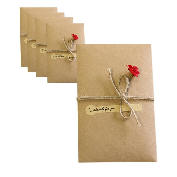 Flower Thank You Card 5 Pack All Occasion Greeting Card Handmade Invitation Card with Envelopes