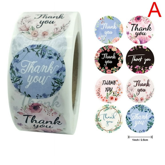 Flower Thank You Stickers Labels Gift Packaging Stickers Birthday Party Wedding