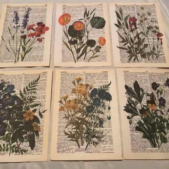 Flower Themed Dictionary Print Poster, Poster Home Decor, Poster Only