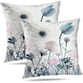 thumbnail image 1 of Flower Throw Pillow Covers 18x18 Set of 2 Flowers Pillow Cushion Cases Modern Decorative Square Pillowcases for Sofa Couch Bed, 1 of 6