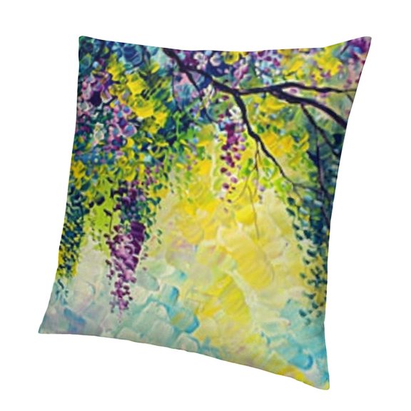 Flower Throw Pillow Covers , Colorful Plants Flowers Pillows Cushion Cover, Modern Decorative Square Pillowcases for Gift Sofa Couch Bedroom Living Room Car