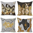 thumbnail image 1 of Ambesonne Flower Throw Pillow Cover 4 Pack, Nature Stone Design, 18", Grey Brown and Yellow, 1 of 2