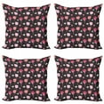 thumbnail image 1 of Flower Throw Pillow Cushion Case Pack of 4, Rose Blooms in Different Colors Romantic Bouquets Lovers Beauty Buds Doodle Art, Modern Accent Double-Sided Print, 4 Sizes, Multicolor, by Ambesonne, 1 of 2