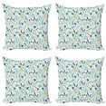 thumbnail image 1 of Ambesonne Flower Throw Pillow Cover 4 Pack, Spring Season Nature Art, 24", Multicolor, 1 of 2