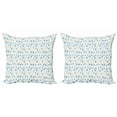 thumbnail image 1 of Ambesonne Nature Throw Pillow Cover 2 Pack, Field Flowers Swirls, 16", Blue Reseda Green, 1 of 2