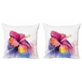 thumbnail image 1 of Ambesonne Floral Throw Pillow Cover 2 Pack, Hibiscus Flower Pastel, 24", Multicolor, 1 of 2