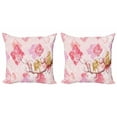 thumbnail image 1 of Ambesonne Floral Throw Pillow Cover 2 Pack, Minimalist Tree Braches, 18", Pink Red Pale Coffee, 1 of 6