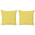 thumbnail image 1 of Ambesonne Flower Throw Pillow Cover 2 Pack, Floral Spring Pattern, 20", Charcoal Grey Yellow, 1 of 2