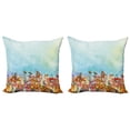 thumbnail image 1 of Ambesonne Floral Throw Pillow Cover 2 Pack, Flower Field Watercolor, 18", Multicolor, 1 of 2