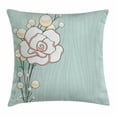 thumbnail image 1 of Flower Throw Pillow Cushion Cover, Romantic Rose Sign of Eternal Love with Pearls The Purity Icon Print, Decorative Square Accent Pillow Case, 24 X 24 Inches, Baby Blue White and Pink, by Ambesonne, 1 of 2