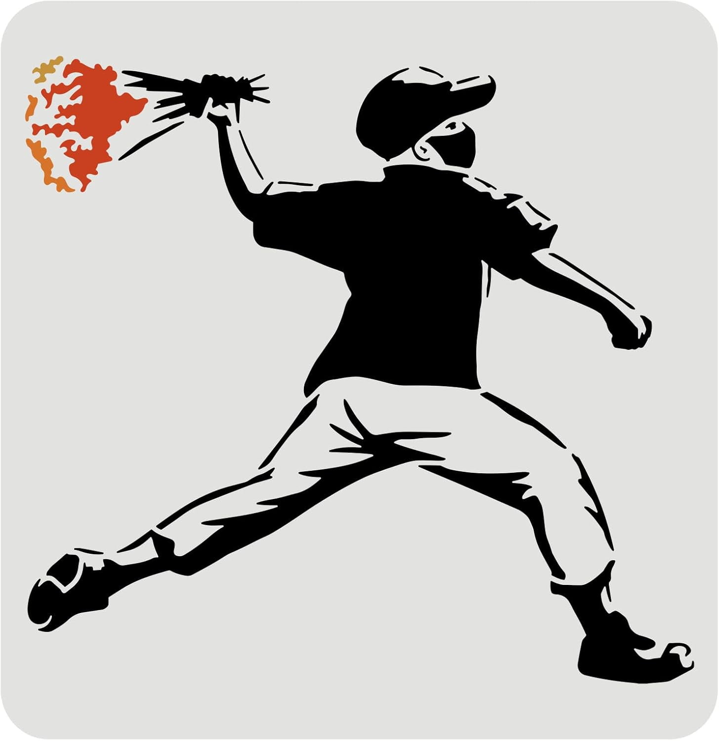 Banksy 'Flower Thrower' Reusable Stencil - Made In USA, Multiple Sizes For Wall Art & Crafts