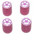 thumbnail image 1 of Flower Tire Rim Wheel Aluminum Valve Stem Caps, Multiple Colors, 1 of 1